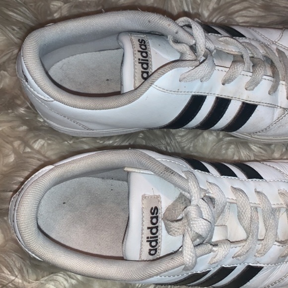 Adidas Grand Court Sneakers White w/ Black Stripes Unisex Mens Size 7 Womens 9 - Picture 9 of 16
